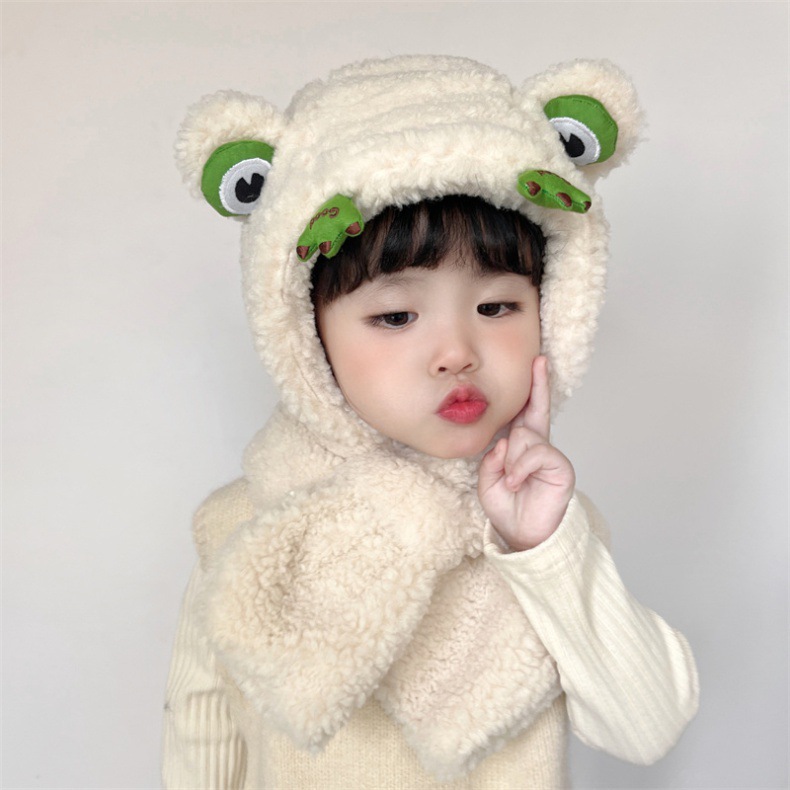 キッズフードマフラー 2IN1 マフラー フード 一体型 子ども用 柔らかい 帽子 寒さ対策 ふわふわ 冬用品 おしゃれ ファッション 防寒 かわいい 全5色 
