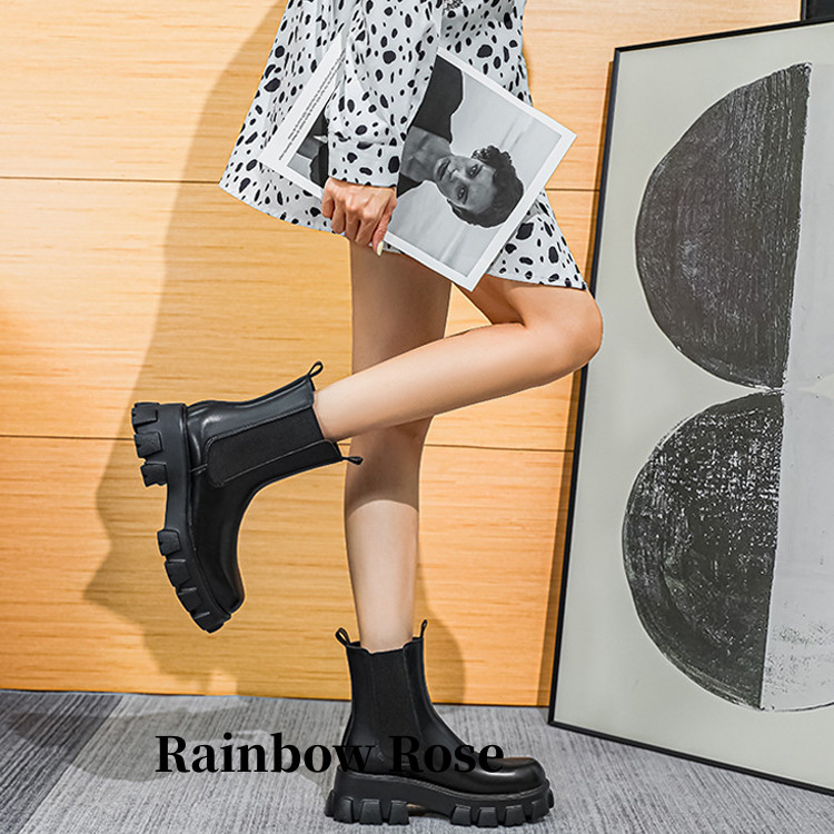 クーポンで4 880円！ ショートブーツ レディース ローヒール サイドゴアブーツ 6CMヒール レディース ブーツ カジュアル 大きめ 厚底靴 ローヒール ワイズ 