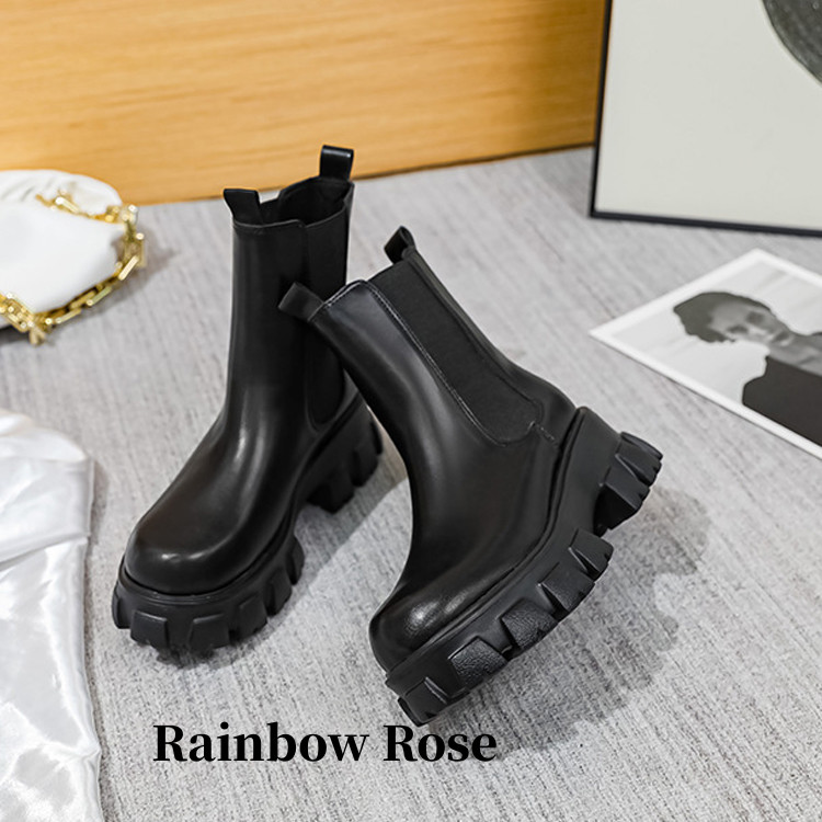 クーポンで4 880円！ ショートブーツ レディース ローヒール サイドゴアブーツ 6CMヒール レディース ブーツ カジュアル 大きめ 厚底靴 ローヒール ワイズ 