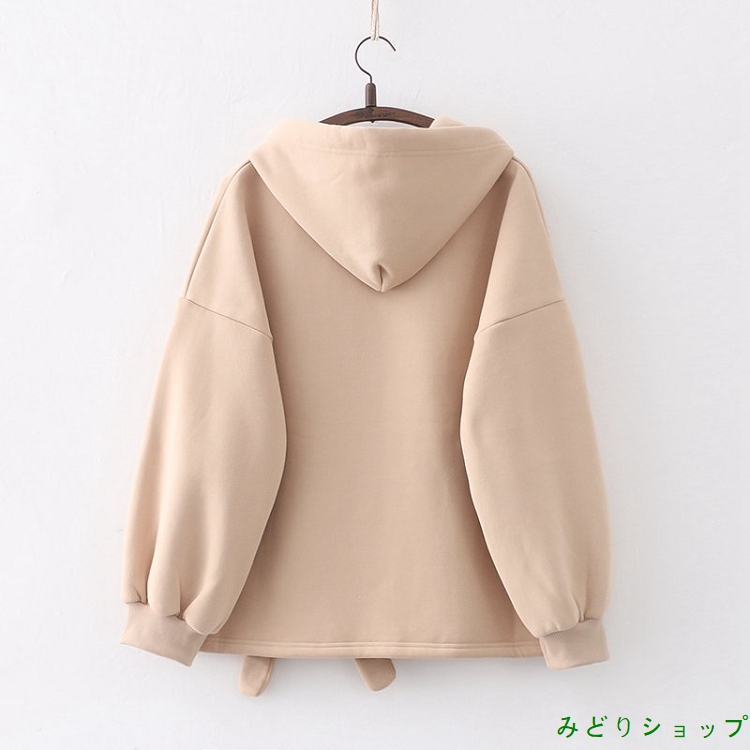 裏起毛 裏ボア トレーナー かわいい くまさん 貼付 レディース 