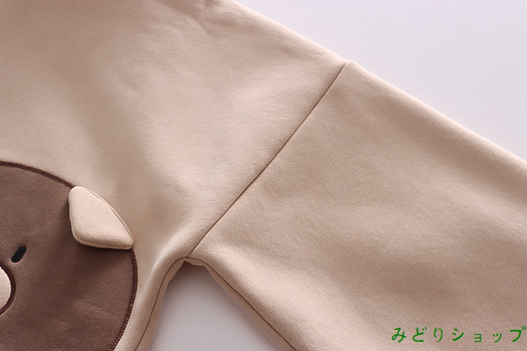 裏起毛 裏ボア トレーナー かわいい くまさん 貼付 レディース 