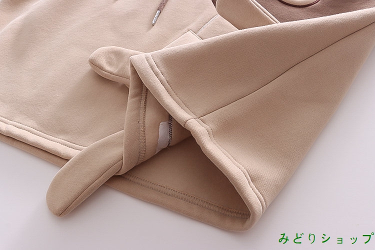 裏起毛 裏ボア トレーナー かわいい くまさん 貼付 レディース 