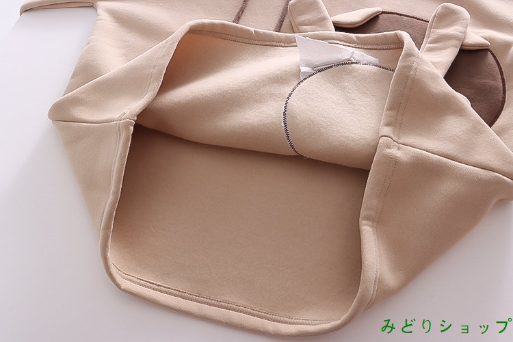 裏起毛 裏ボア トレーナー かわいい くまさん 貼付 レディース 