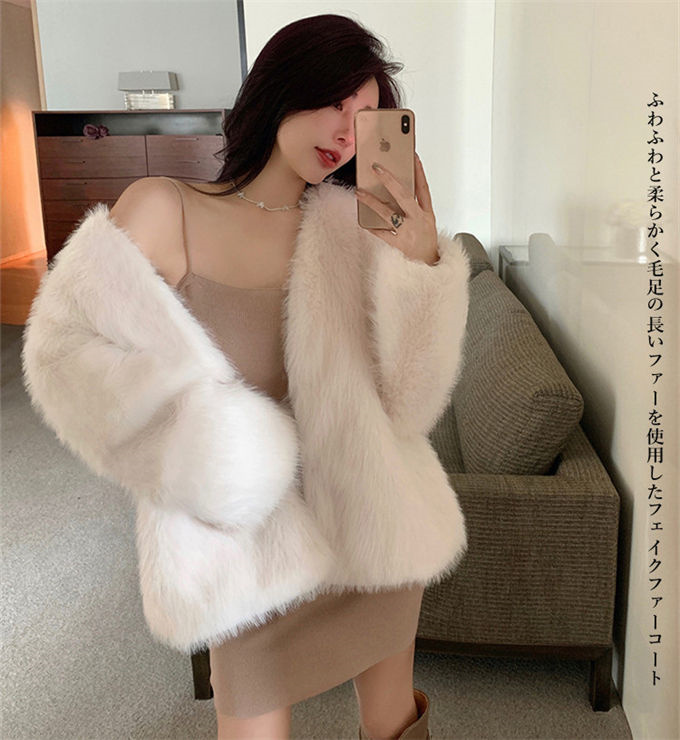 ファーコート レディース 毛皮コート ジャケット フォックス エコファーフェイクファー 上着 おしゃれ 高級 羽織 冬服 暖かい 防寒 アウター 軽い 