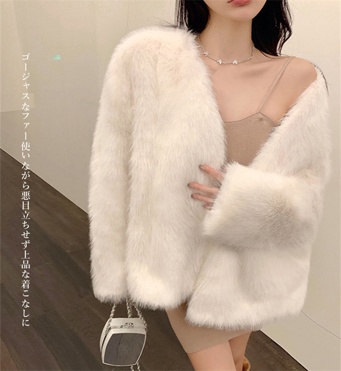 ファーコート レディース 毛皮コート ジャケット フォックス エコファーフェイクファー 上着 おしゃれ 高級 羽織 冬服 暖かい 防寒 アウター 軽い 