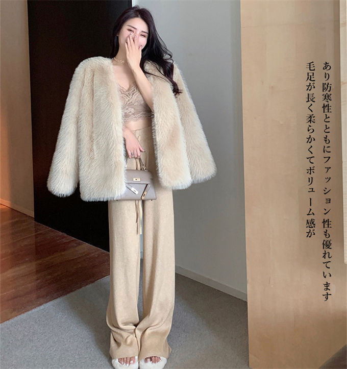 ファーコート レディース 毛皮コート ジャケット フォックス エコファーフェイクファー 上着 おしゃれ 高級 羽織 冬服 暖かい 防寒 アウター 軽い 