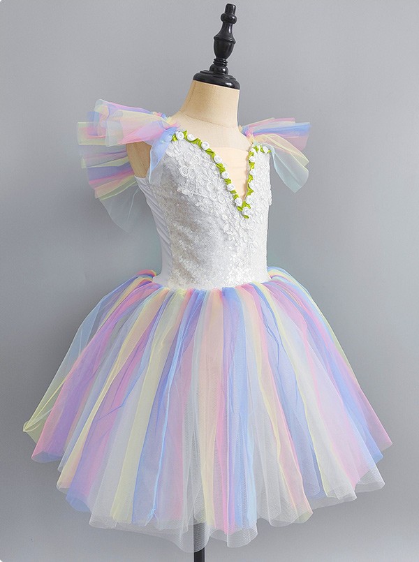 チュチュスカート バレエレオタード 子供 ダンス衣装 キッズ 演出 バレエ発表会 子供用舞台衣装 レオタード 子供バレエ バレエ形体服 大きいサイズ 