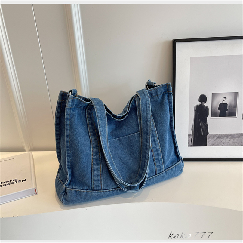 バッグ レディースかばん トートバッグ ショルダーバッグ ハンドバッグ デニム 布鞄 カジュアル 女子 ワーク 通勤オシャレ カバン お出掛け ブルー 通学 