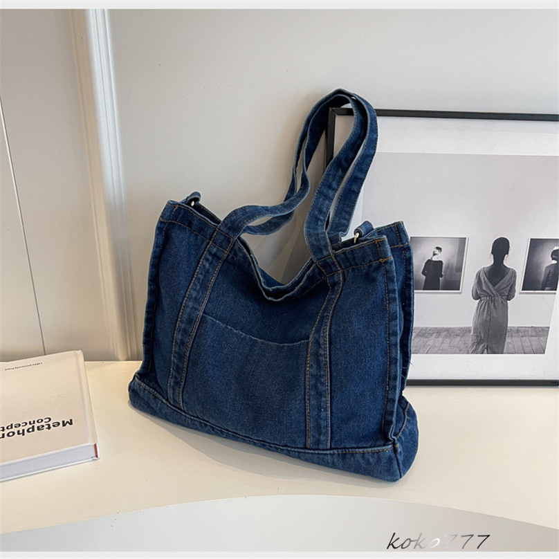 バッグ レディースかばん トートバッグ ショルダーバッグ ハンドバッグ デニム 布鞄 カジュアル 女子 ワーク 通勤オシャレ カバン お出掛け ブルー 通学 