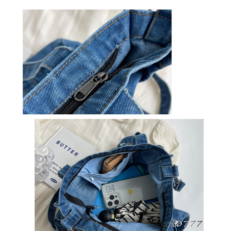 バッグ レディースかばん トートバッグ ショルダーバッグ ハンドバッグ デニム 布鞄 カジュアル 女子 ワーク 通勤オシャレ カバン お出掛け ブルー 通学 