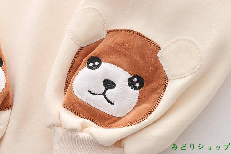 裏起毛 裏ボア  トレーナー くまさん 熊 フードに耳付き レディース 