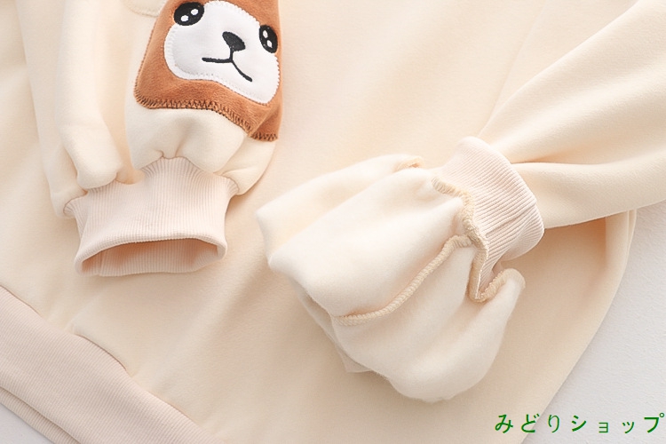 裏起毛 裏ボア  トレーナー くまさん 熊 フードに耳付き レディース 