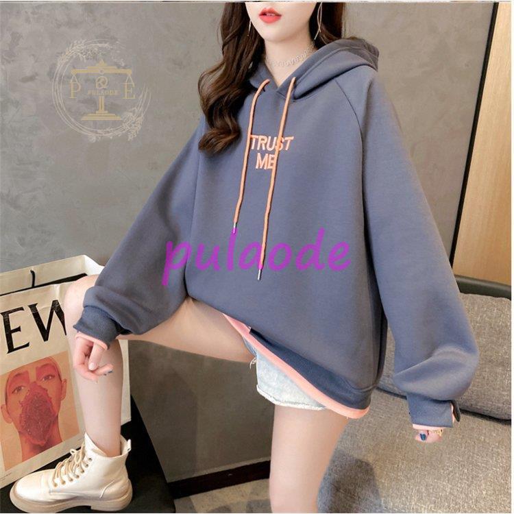 レディース ロング丈 厚手 長袖 ゆったり 体型カバー 大きいサイズ プルオーバー アウター カジュアル フード付き 冬 秋 ァション 