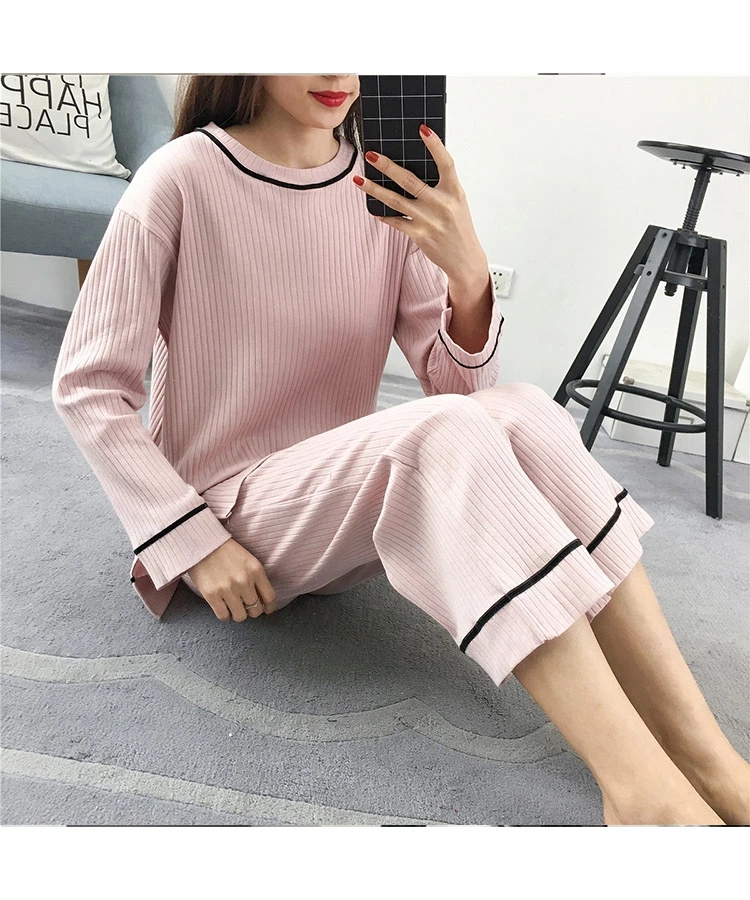 パジャマ ルームウェア レディース 部屋着 セットアップ 長袖 長ズボン 無地 おしゃれ ゆったり ウエストゴム 寝巻 長袖 上下セット 