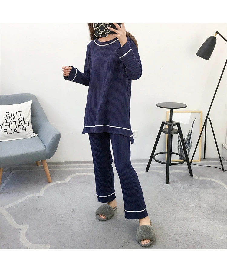 パジャマ ルームウェア レディース 部屋着 セットアップ 長袖 長ズボン 無地 おしゃれ ゆったり ウエストゴム 寝巻 長袖 上下セット 