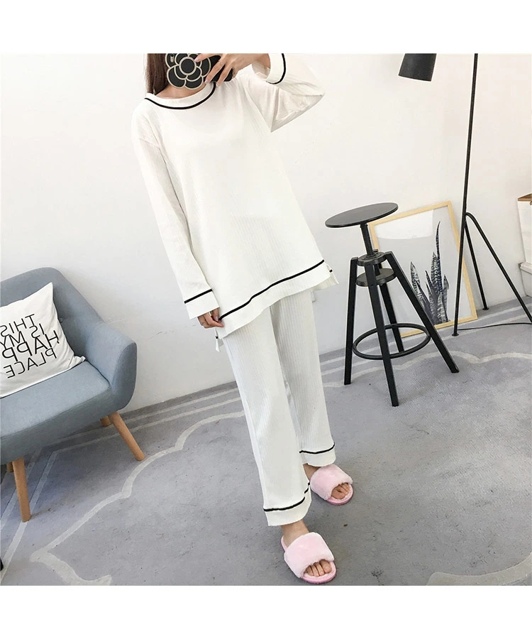 パジャマ ルームウェア レディース 部屋着 セットアップ 長袖 長ズボン 無地 おしゃれ ゆったり ウエストゴム 寝巻 長袖 上下セット 