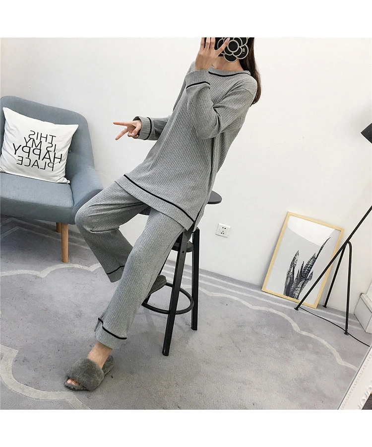 パジャマ ルームウェア レディース 部屋着 セットアップ 長袖 長ズボン 無地 おしゃれ ゆったり ウエストゴム 寝巻 長袖 上下セット 