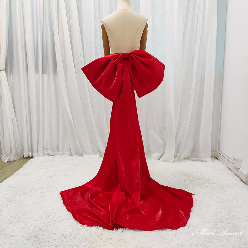 ドレスアレンジ カラードレスアレンジ リボン レッド 赤 ピン付き 花嫁 ウェディングドレスアレンジ バックリボン 蝶結び 色変更可能 披露宴 二次会 結婚式 