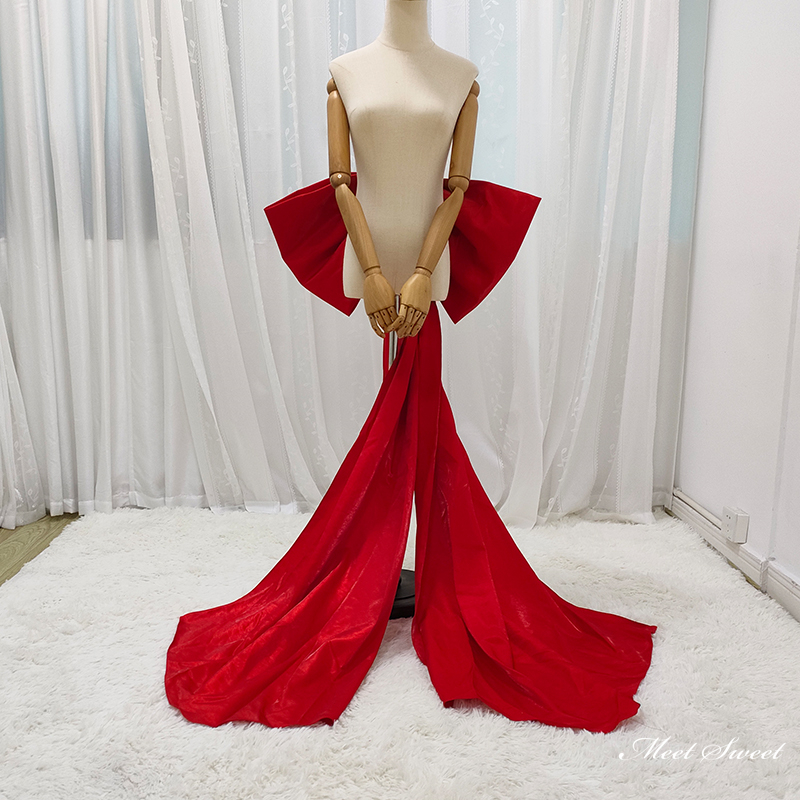 ドレスアレンジ カラードレスアレンジ リボン レッド 赤 ピン付き 花嫁 ウェディングドレスアレンジ バックリボン 蝶結び 色変更可能 披露宴 二次会 結婚式 