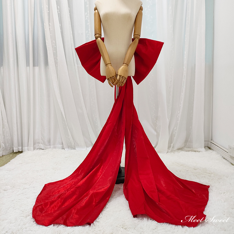 ドレスアレンジ カラードレスアレンジ リボン レッド 赤 ピン付き 花嫁 ウェディングドレスアレンジ バックリボン 蝶結び 色変更可能 披露宴 二次会 結婚式 