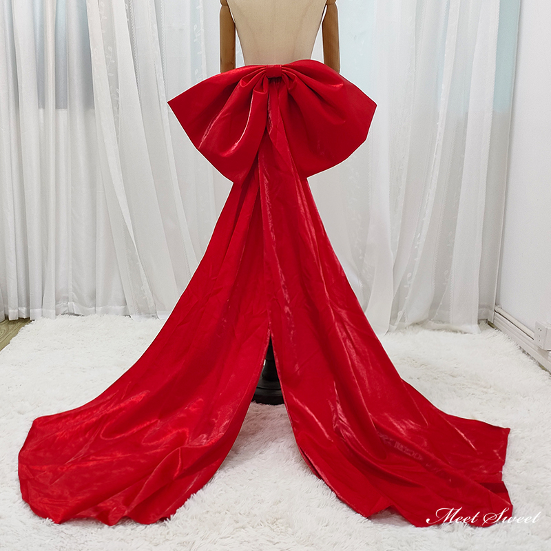 ドレスアレンジ カラードレスアレンジ リボン レッド 赤 ピン付き 花嫁 ウェディングドレスアレンジ バックリボン 蝶結び 色変更可能 披露宴 二次会 結婚式 