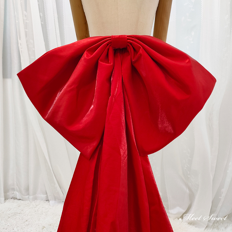 ドレスアレンジ カラードレスアレンジ リボン レッド 赤 ピン付き 花嫁 ウェディングドレスアレンジ バックリボン 蝶結び 色変更可能 披露宴 二次会 結婚式 