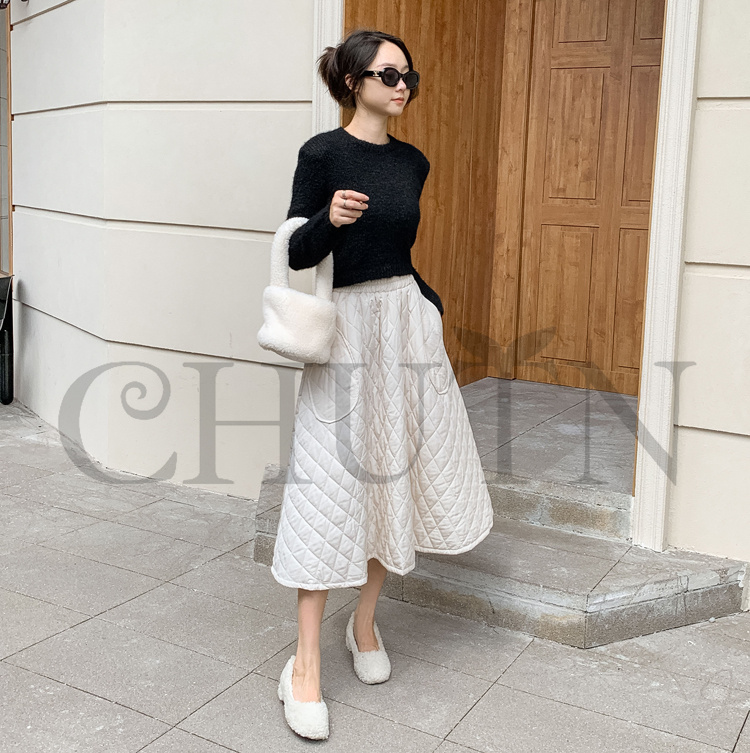 ダウンスカート中綿 スカートボロング ミモレ丈 膝下 キルティングスカート 入学式卒業式フレアスカート フスカートきれいめ Aライン 暖かい 中綿 