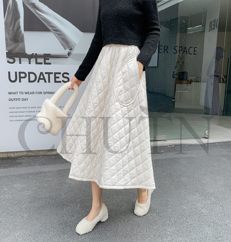 ダウンスカート中綿 スカートボロング ミモレ丈 膝下 キルティングスカート 入学式卒業式フレアスカート フスカートきれいめ Aライン 暖かい 中綿 