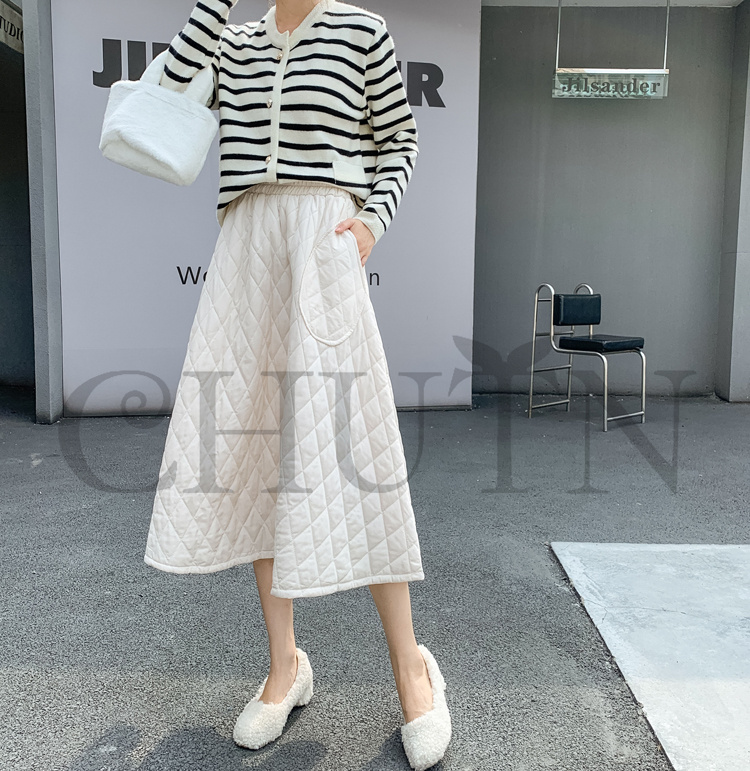 ダウンスカート中綿 スカートボロング ミモレ丈 膝下 キルティングスカート 入学式卒業式フレアスカート フスカートきれいめ Aライン 暖かい 中綿 