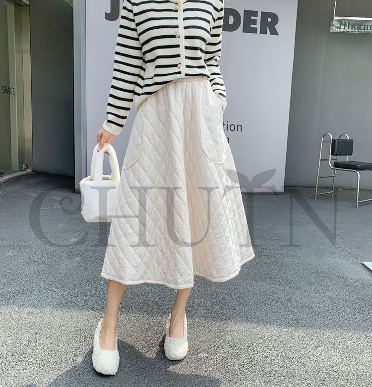 ダウンスカート中綿 スカートボロング ミモレ丈 膝下 キルティングスカート 入学式卒業式フレアスカート フスカートきれいめ Aライン 暖かい 中綿 