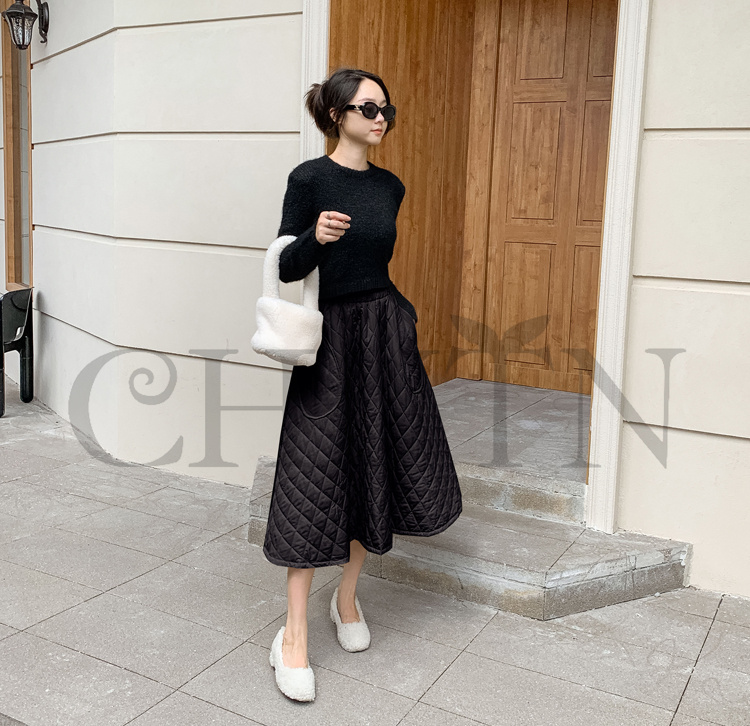 ダウンスカート中綿 スカートボロング ミモレ丈 膝下 キルティングスカート 入学式卒業式フレアスカート フスカートきれいめ Aライン 暖かい 中綿 