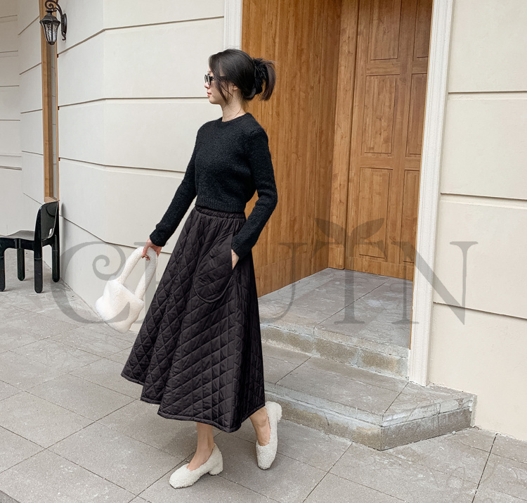 ダウンスカート中綿 スカートボロング ミモレ丈 膝下 キルティングスカート 入学式卒業式フレアスカート フスカートきれいめ Aライン 暖かい 中綿 