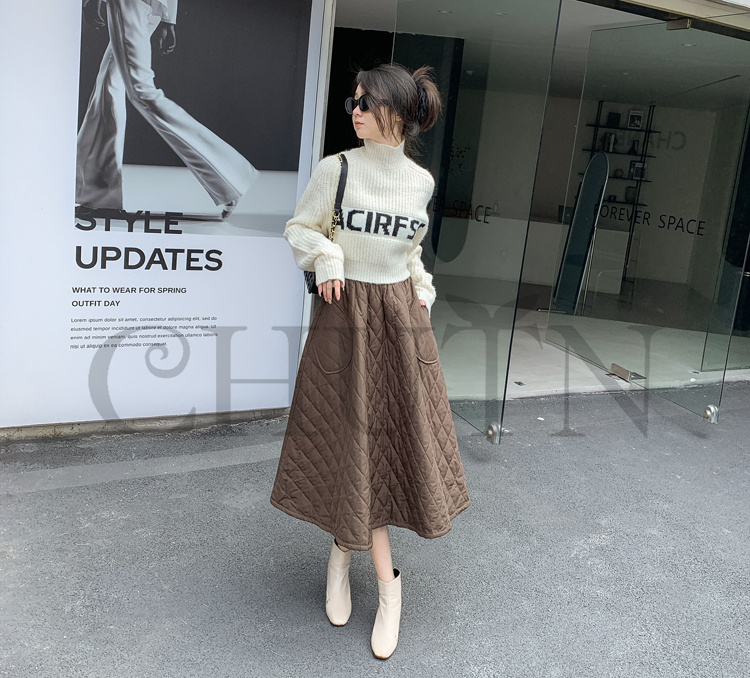 ダウンスカート中綿 スカートボロング ミモレ丈 膝下 キルティングスカート 入学式卒業式フレアスカート フスカートきれいめ Aライン 暖かい 中綿 