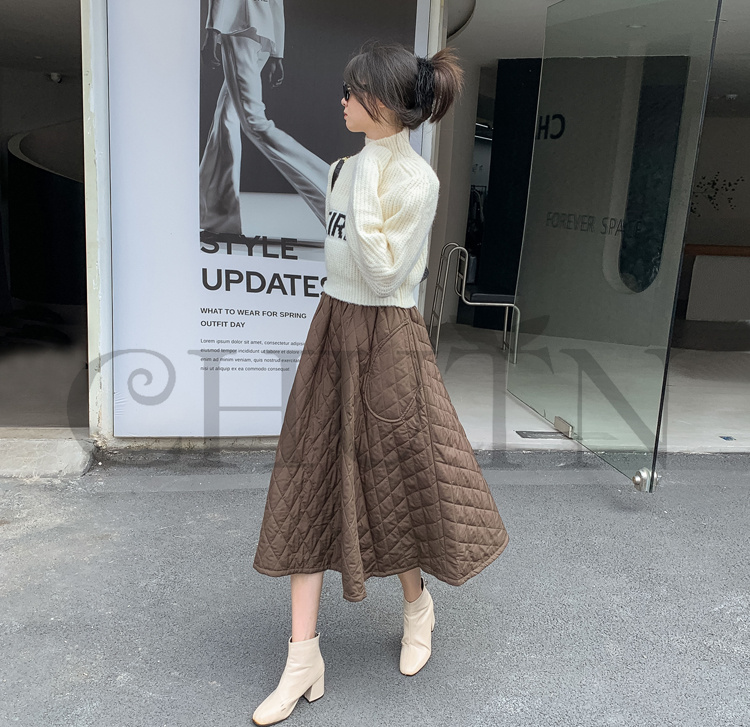 ダウンスカート中綿 スカートボロング ミモレ丈 膝下 キルティングスカート 入学式卒業式フレアスカート フスカートきれいめ Aライン 暖かい 中綿 