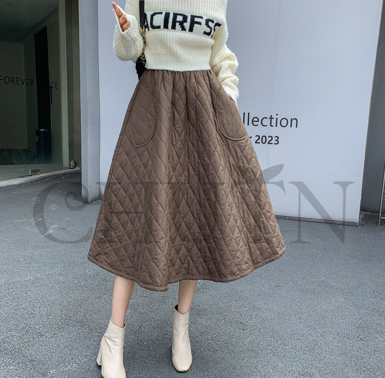 ダウンスカート中綿 スカートボロング ミモレ丈 膝下 キルティングスカート 入学式卒業式フレアスカート フスカートきれいめ Aライン 暖かい 中綿 