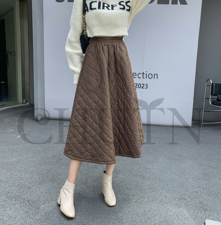 ダウンスカート中綿 スカートボロング ミモレ丈 膝下 キルティングスカート 入学式卒業式フレアスカート フスカートきれいめ Aライン 暖かい 中綿 