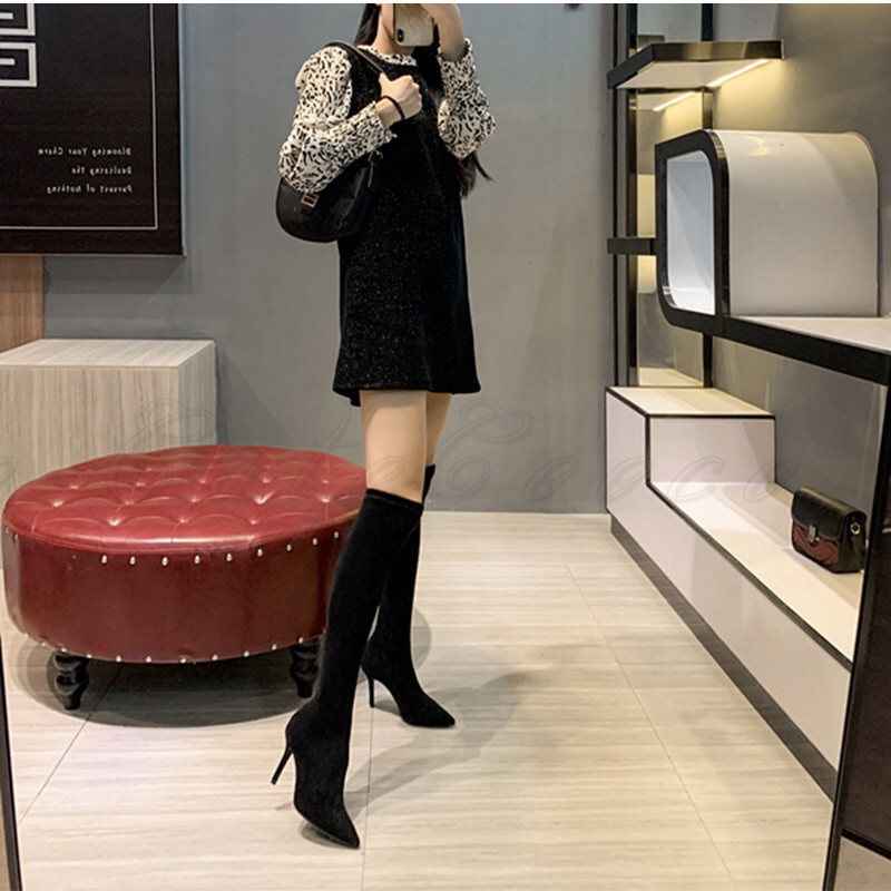 ニーブーツ レディース ヒール6.5CM 高級感 高見え シンプル きれいめ 美脚 フォーマル 送料無料 パーティー フィット ファッション 安定感 耐久性 