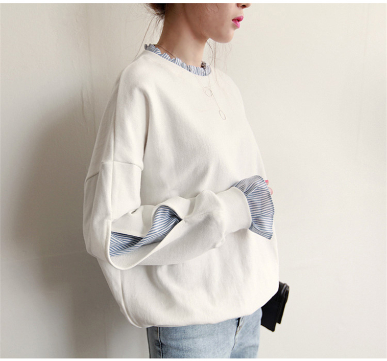 2023 秋冬新作和風大きいサイズルーズ長袖トレーナーレディースラウンドネック薄手ジャケットトップ  