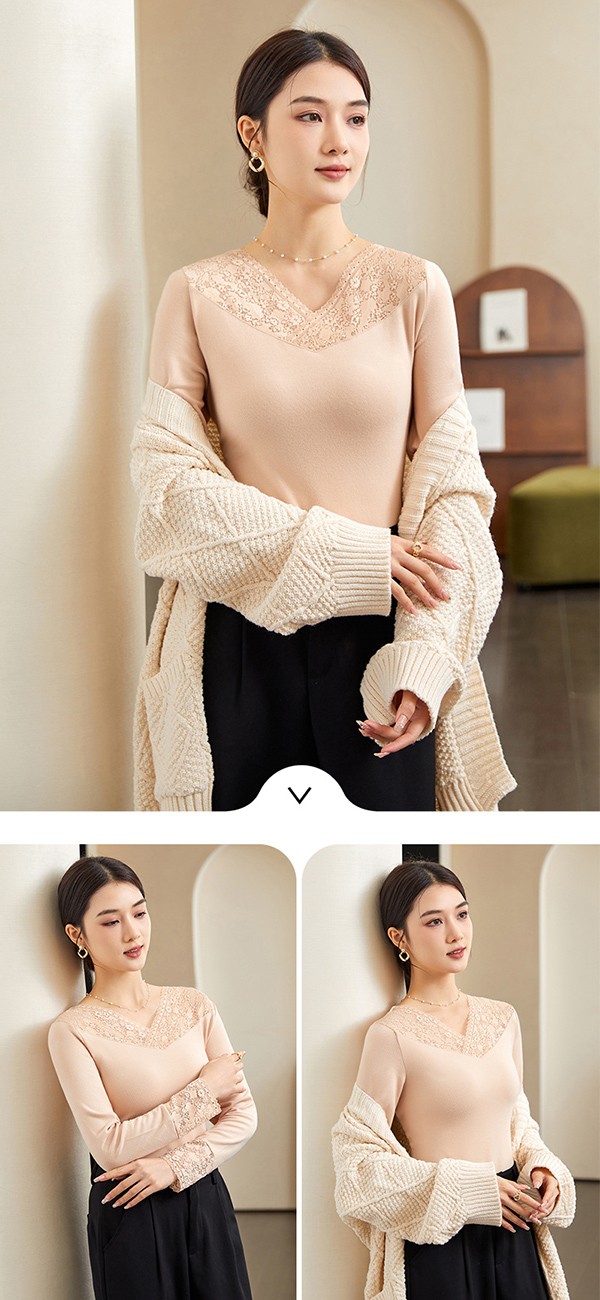 レース トップス レース ブラウス 総レース 立ち襟 ファッション 韓国 無地 シースルー 長袖 トップスVネック インナー レディース 