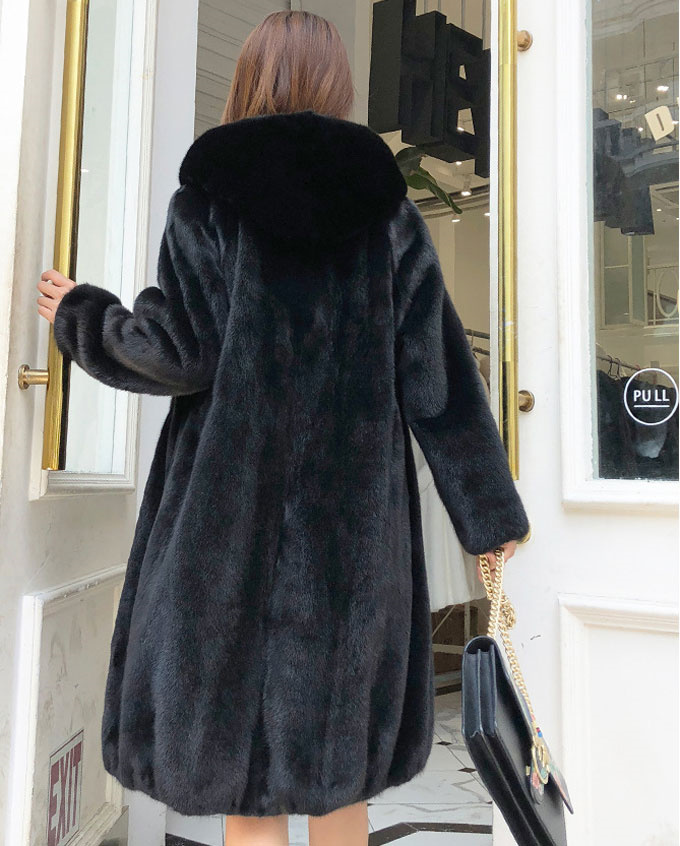 ファーコート レディース 毛皮コート ミンク レディースファー フェイクファー フード付き 暖かい 大きいサイズ アウター ロッグコート 優雅 防寒 冬服 