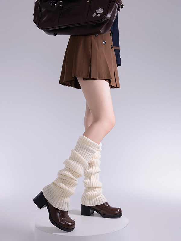 可愛い ニット ルーズソックス レッグウォーマー レッグカバー 足首ウォーマー JK ロング ガーリーガール 制服 女子高生 学生 ニー 