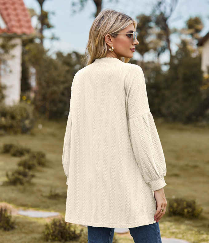 ニット カーディガン レディース ミドル丈 Vネック 羽織り 秋新作 シンプル 長袖 送料無料 おしゃれ トップス ニットカーデ 通学 カジュアル 通勤 