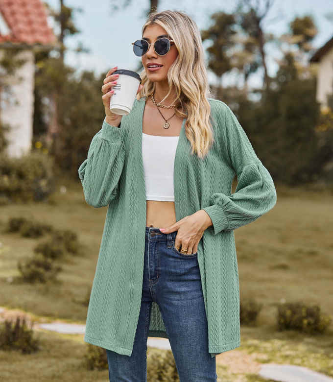 ニット カーディガン レディース ミドル丈 Vネック 羽織り 秋新作 シンプル 長袖 送料無料 おしゃれ トップス ニットカーデ 通学 カジュアル 通勤 