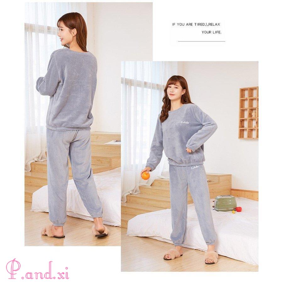 パジャマ ルームウェア レディース 秋冬 モコモコ 長袖 無地 フランネル 暖かい 上下セット 厚手パジャマ パジャマ ルームウェア 部屋着 可愛い 大きいサイズ 