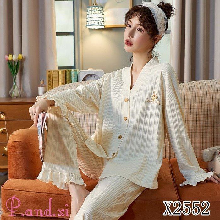 パジャマ ルームウェア レディース 秋冬 長袖 パジャマ 前開き 13色 綿ルームウェア ロングパンツ上下セット 部屋着 可愛いパジャマ 女性 韓国風 秋パジャマ 