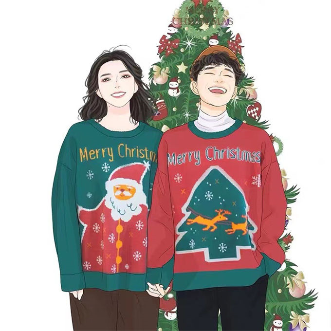 セーター メンズ レディース クリスマス衣装 お祝い ゆったり 男女兼用 トップス プレゼント ニット パーティー 秋冬 カップル 大きいサイズ 暖かい 