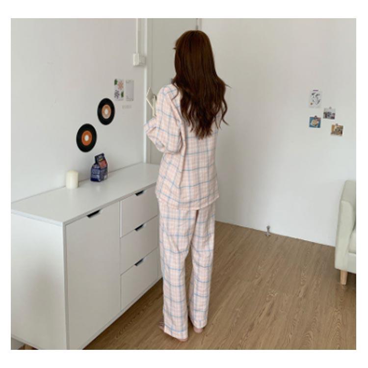 パジャマ レディース 長袖 前開き 春 秋 テーラー襟 チェック かわいい 新生活 可愛い 春 大きい 入院 産後介護 シャツパジャマ ルームウェア 