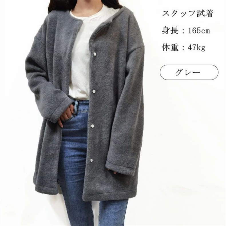 2023冬新作ニットジャケット日本と韓国のルーズタイプ7色ウールジャケット女性用  