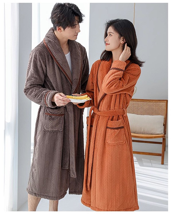ペアパジャマ 冬 バスローブ メンズ レディース 男女兼用 パジャマ 女性 厚手 男性 防寒 ナイトガウン お風呂上り 暖かい ロング 部屋着 カップル タオル地 