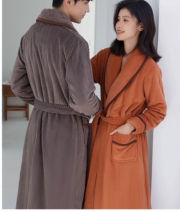 ペアパジャマ 冬 バスローブ メンズ レディース 男女兼用 パジャマ 女性 厚手 男性 防寒 ナイトガウン お風呂上り 暖かい ロング 部屋着 カップル タオル地 